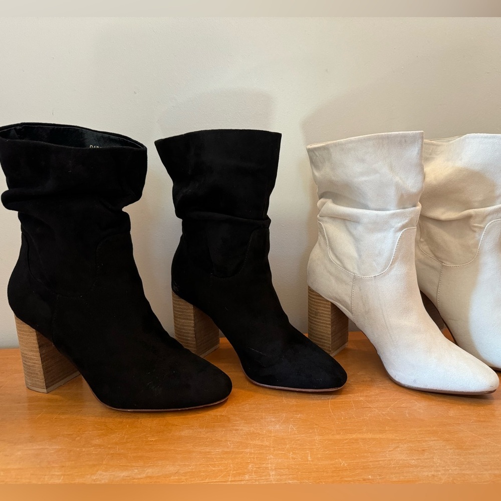 Black suede booties